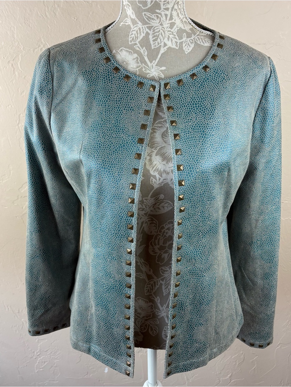 Powder River Outfitters PR Green Snakeskin Embellished Western Jacket Medium